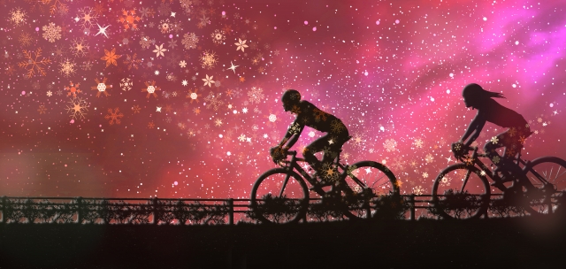 星空の中の自転車